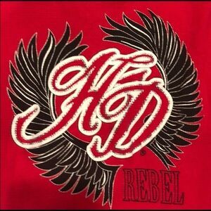 HARLEY DAVIDSON HD REBEL RED LONG SLEEVE THERMAL TOP